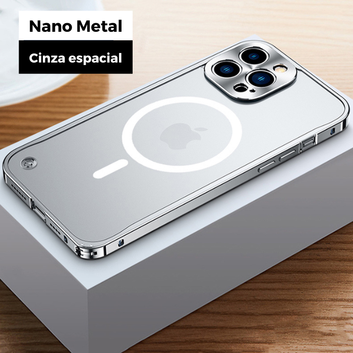 Case Nano Frame Pro em alumínio com carregamento MagSafe