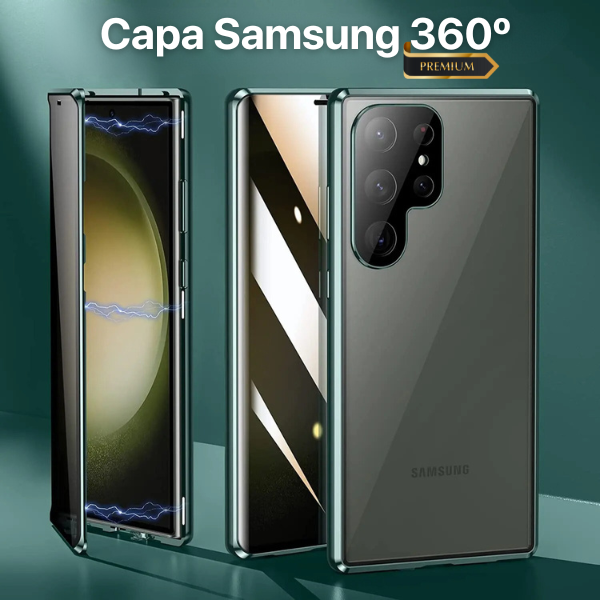 Capa Samsung Proteção 360 ° com vidro temperado HD Glass