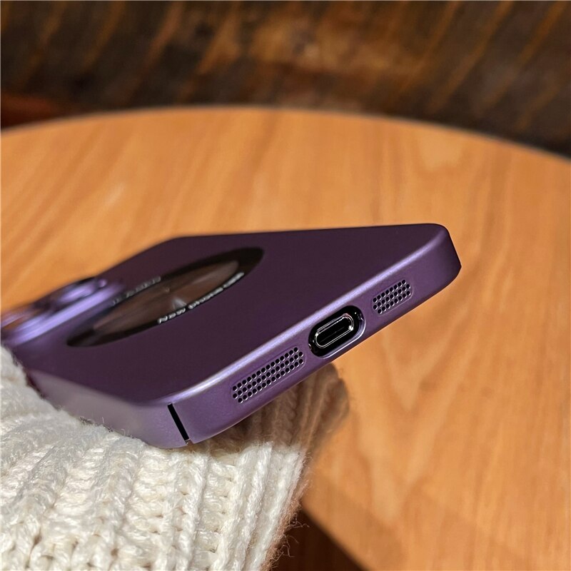 Case Iphone Luxury Slim com protetor de câmera e carregamento MagSafe