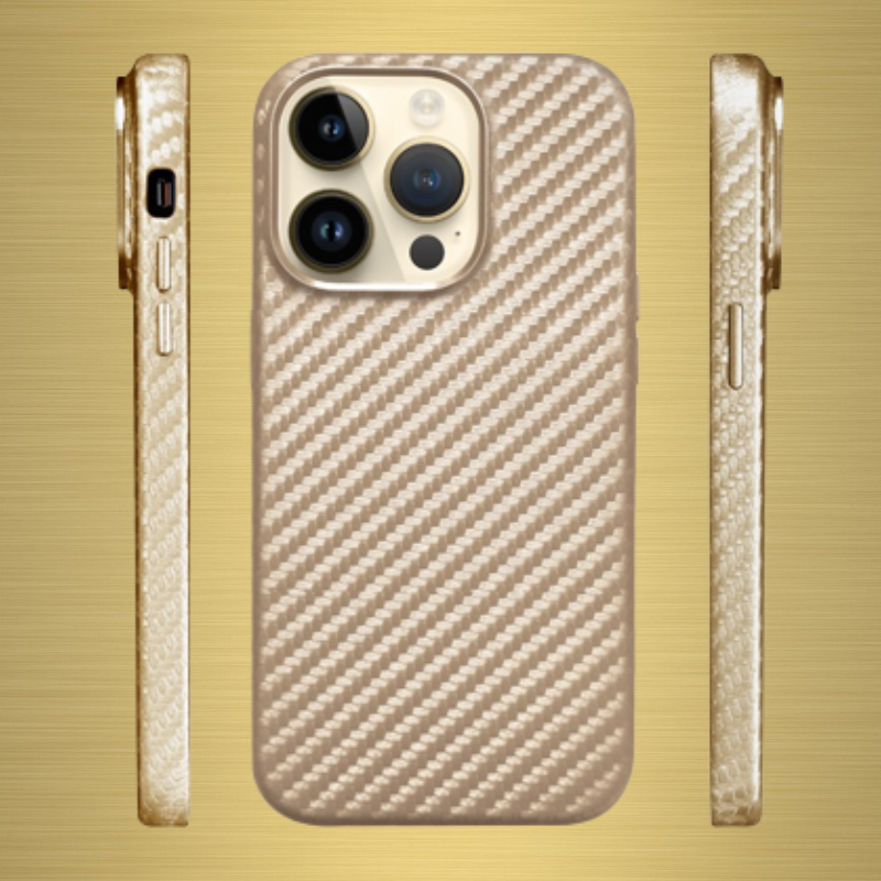 Case Apple Gold Exclusive Fibra de carbono Premium - Últimas unidades