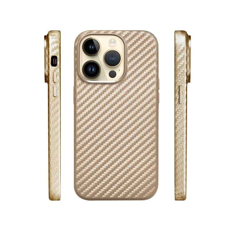 Case Apple Gold Exclusive Fibra de carbono Premium - Últimas unidades